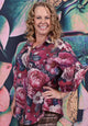 Bubbles Of Joy Blouse - Crimson Bloom | SALE