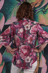 Bubbles Of Joy Blouse - Crimson Bloom