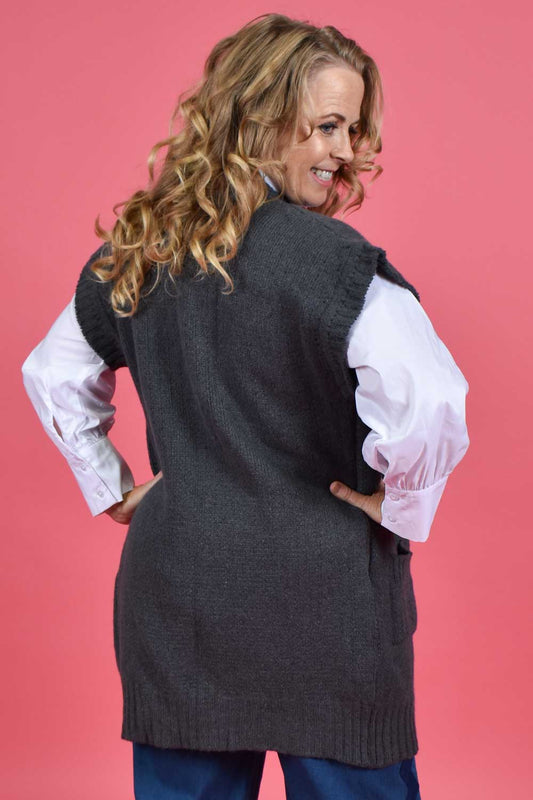 Argyle Merino Oversized Vest | SALE