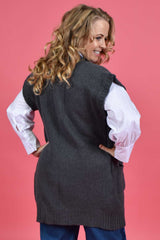Argyle Merino Oversized Vest | SALE