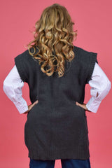 Argyle Merino Oversized Vest | SALE