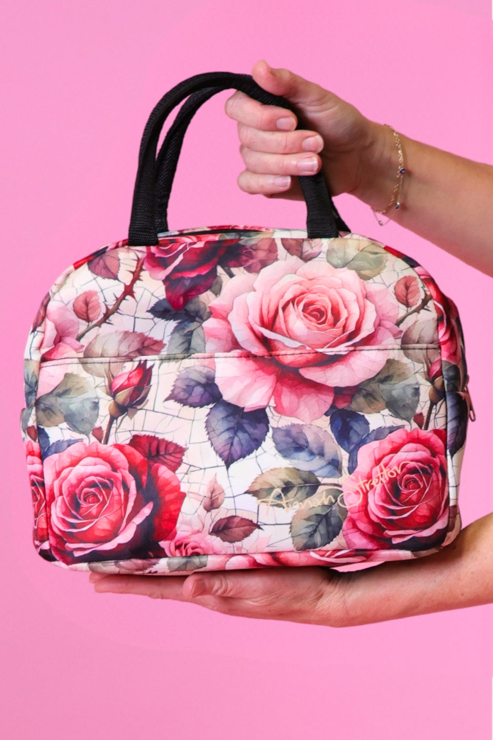 Cosmetic Insulated Travel Bag - Heart Rose