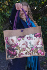 Jute Bag - Crimson Whisper