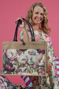 Jute Bag - Crimson Whisper
