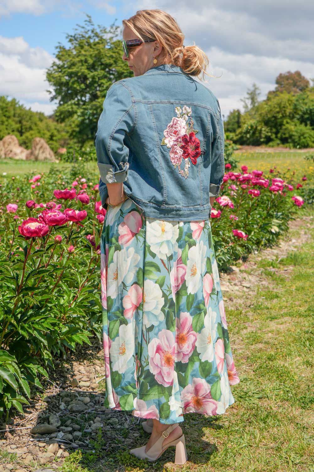 Blue floral dress with pockets