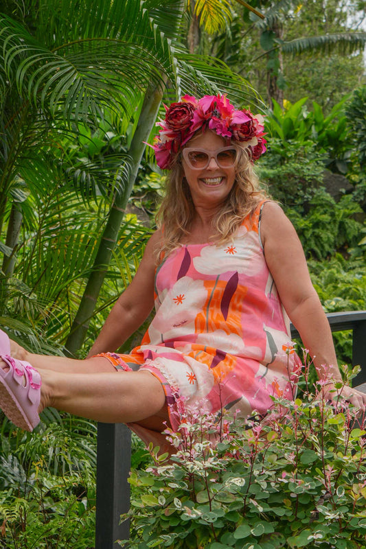 Lightweight breathable linen cotton summer dress