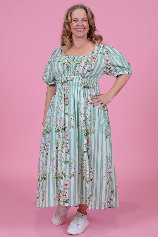 Elle Dress - Meadow Stripes