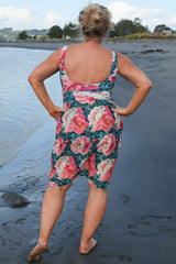 Erika One-Piece Bather - Vintage Peonies