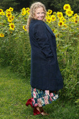 Heloise Coat navy side pockets