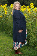 Navy womens winter coat NZ designer