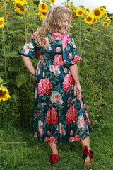 Madly Harriet Dress - Cerise Peony
