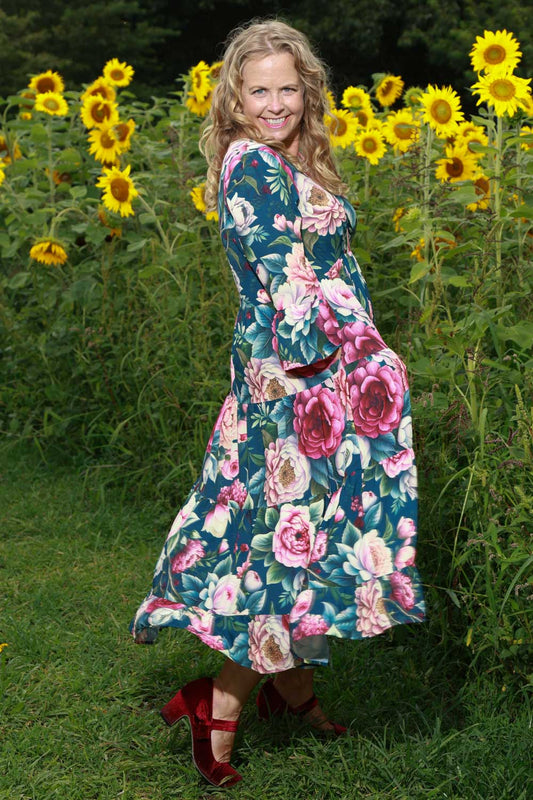 Garden Huntress tiered midi dress womens