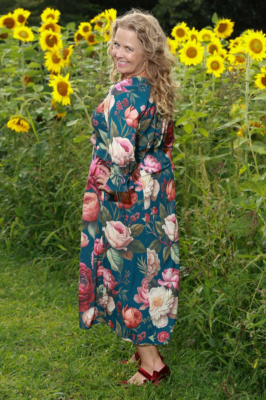 Roseberry Jam romantic midi dress womens