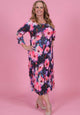 Nancy Pleated Dress - Fractured Florals