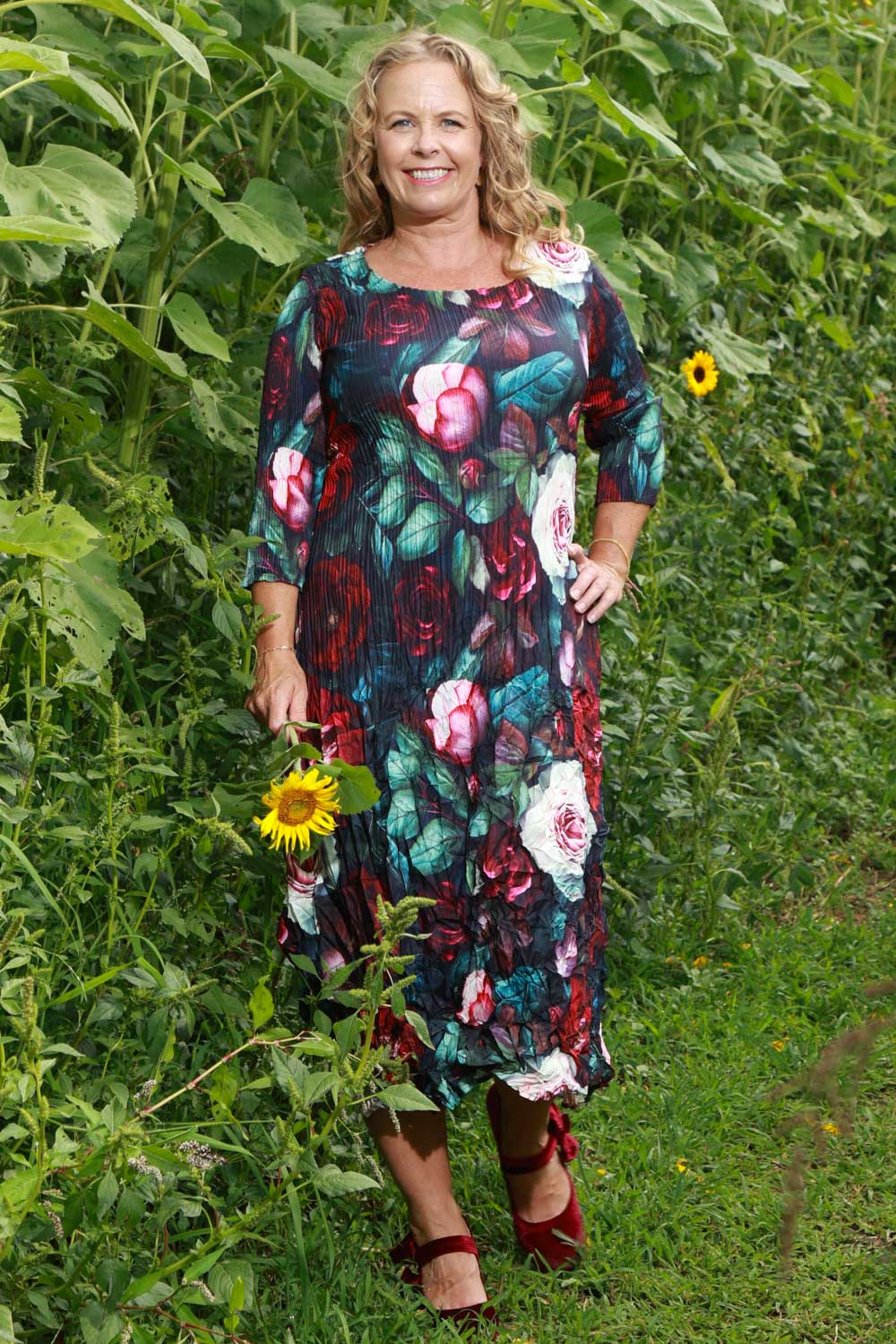 Nancy Pleated Dress Winter Rose Annah Stretton