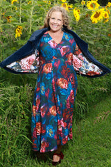 Fully lined with stripe florals lining for a playful Annah Stretton touch