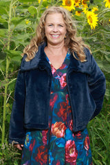 Not Too Furry Jacket Navy Annah Stretton