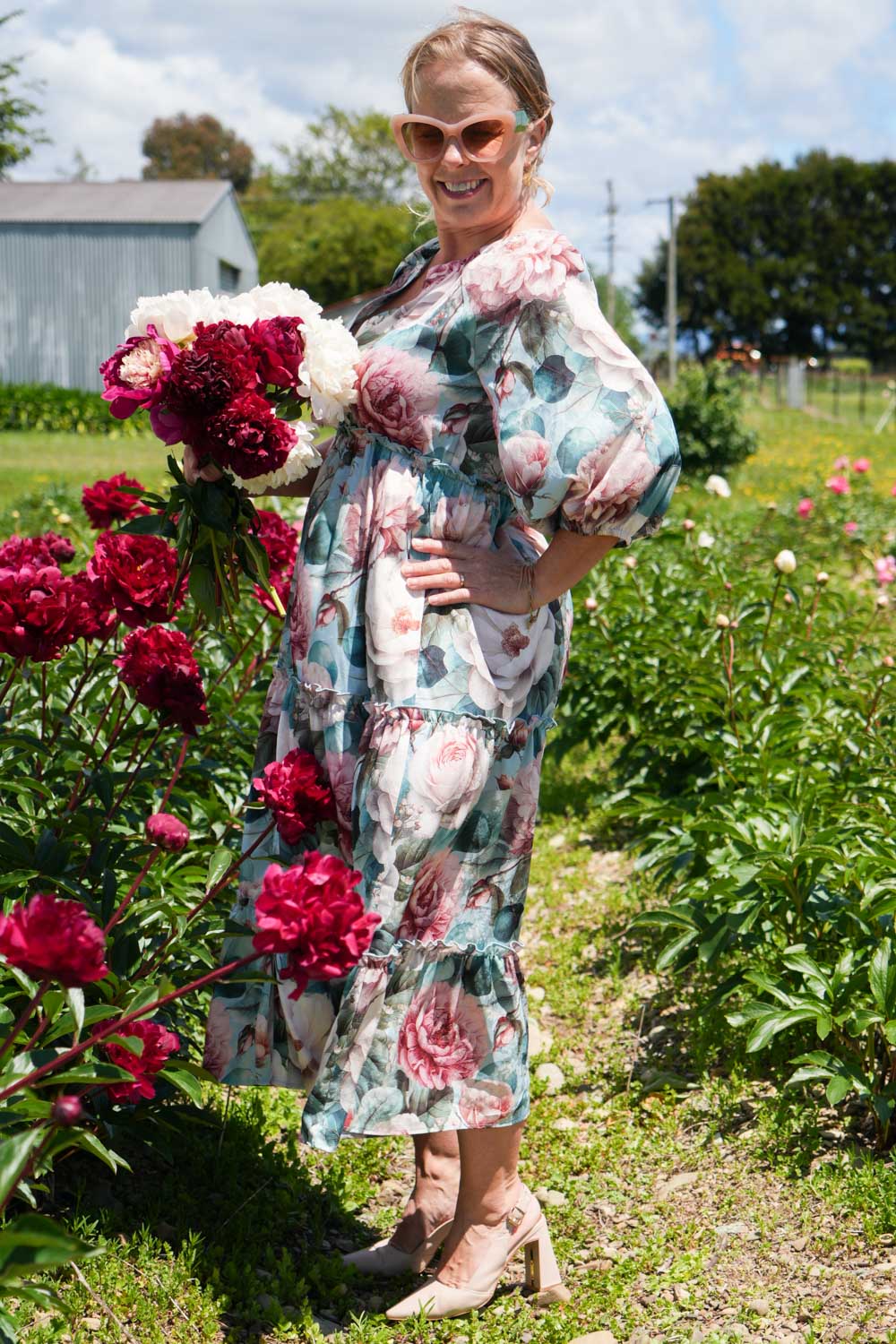 Sky Charm tiered midi dress Annah Stretton