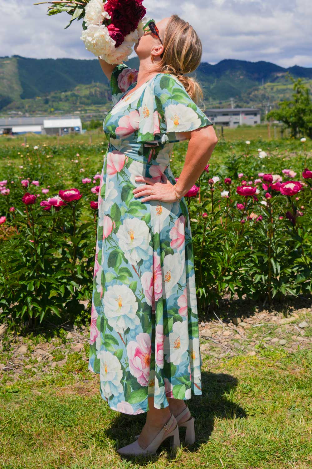 Sybil Dress Whispering Blooms floral midi dress