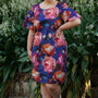 Carey Dress - Navy Pink Roses - SALE