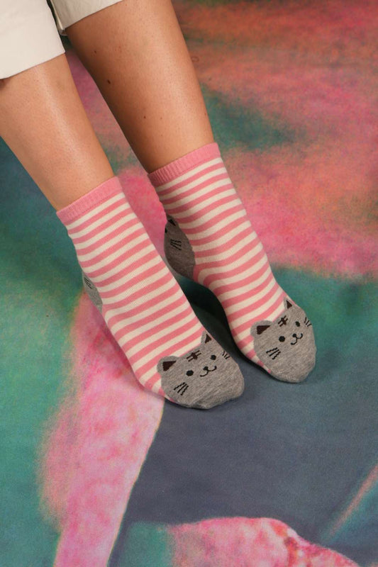 Cat Grip Socks - Multi Pack Of 3
