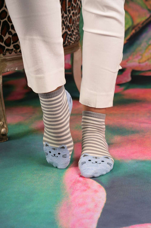 Cat Grip Socks - Multi Pack Of 3