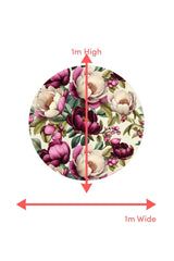 Crimson floral mural interior styling