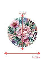 Feline Grace circle mural feature wall