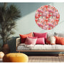 Circle Mural - Stripey Flamingo
