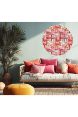 Circle Mural - Stripey Flamingo