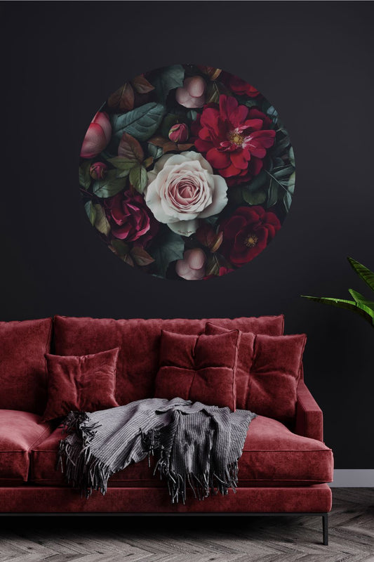 Circle Mural - Winter Rose