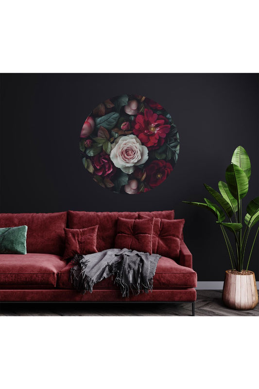 Circle Mural - Winter Rose