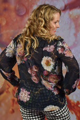 Clowning Around Blouse - Ink Floral