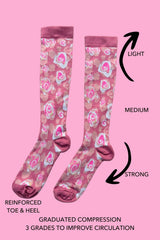 Compression Socks - Roses Scattered