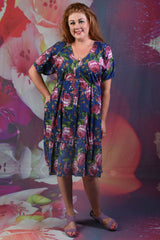 Corsica Violet Dress - Navy