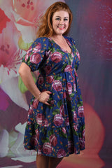 Corsica Violet Dress - Navy