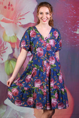 Corsica Violet Dress - Navy