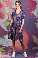Corsica Violet Dress - Navy