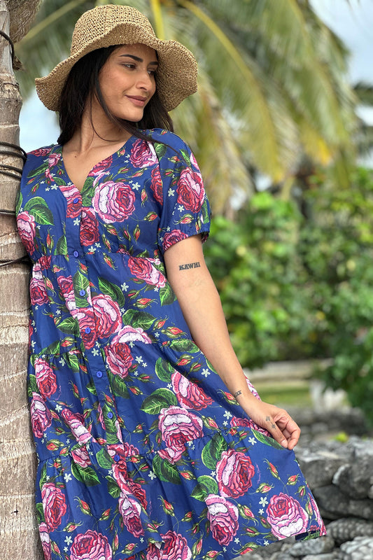 Corsica Violet Dress - Navy