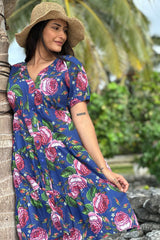 Corsica Violet Dress - Navy