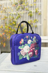 Cosmetic Insulated Travel Bag -  Navy J'adore Roses
