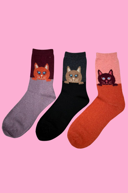 Cosy wool blend kitten socks – 3 pack Annah Stretton NZ