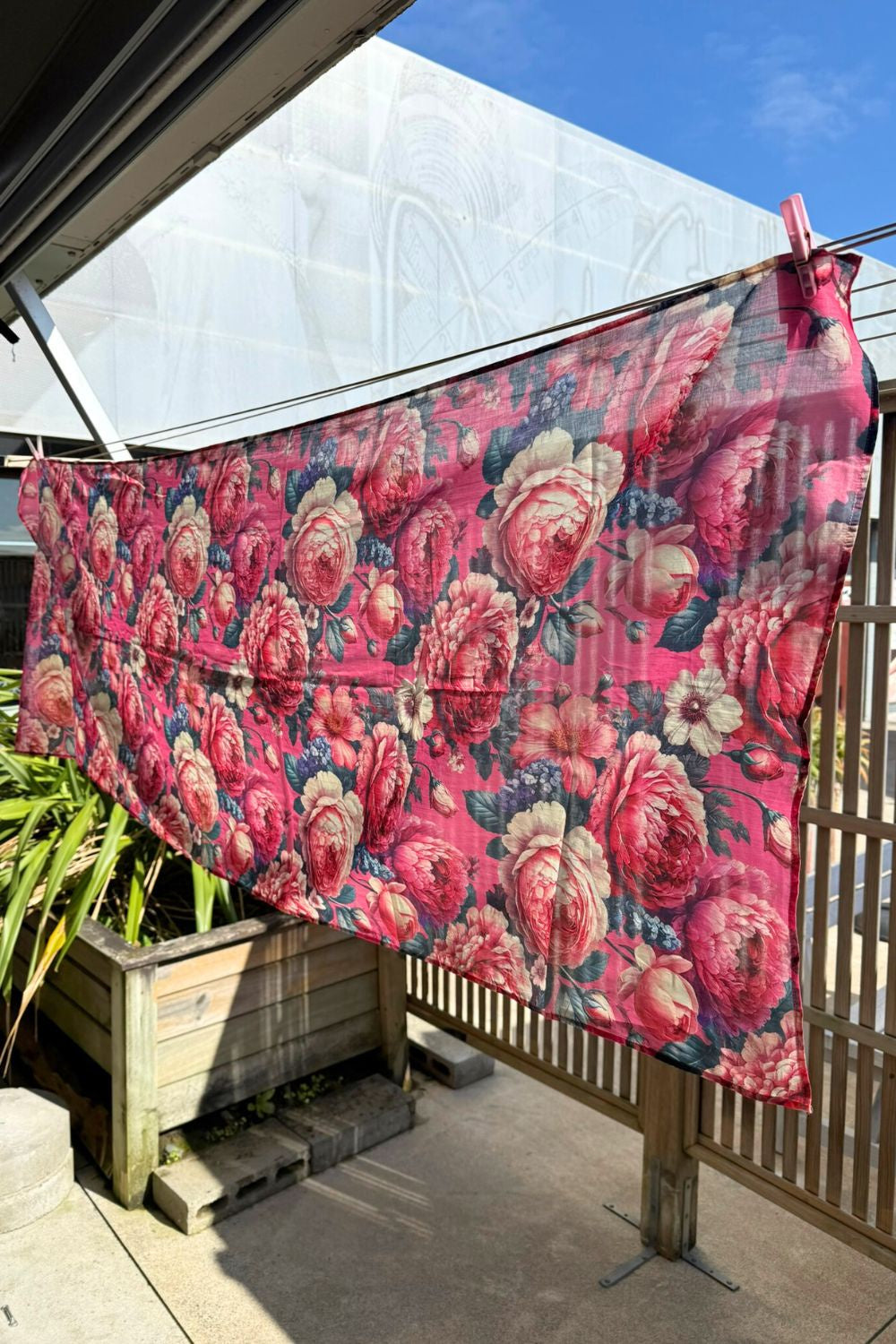 Cotton Wrap Crimson Bloom – Annah Stretton floral accessory