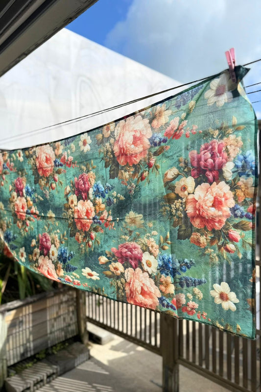Cotton Wrap Enchanted Garden – Annah Stretton floral accessory