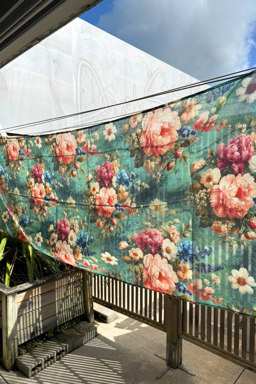 Enchanted Garden floral cotton wrap detail – Annah Stretton design