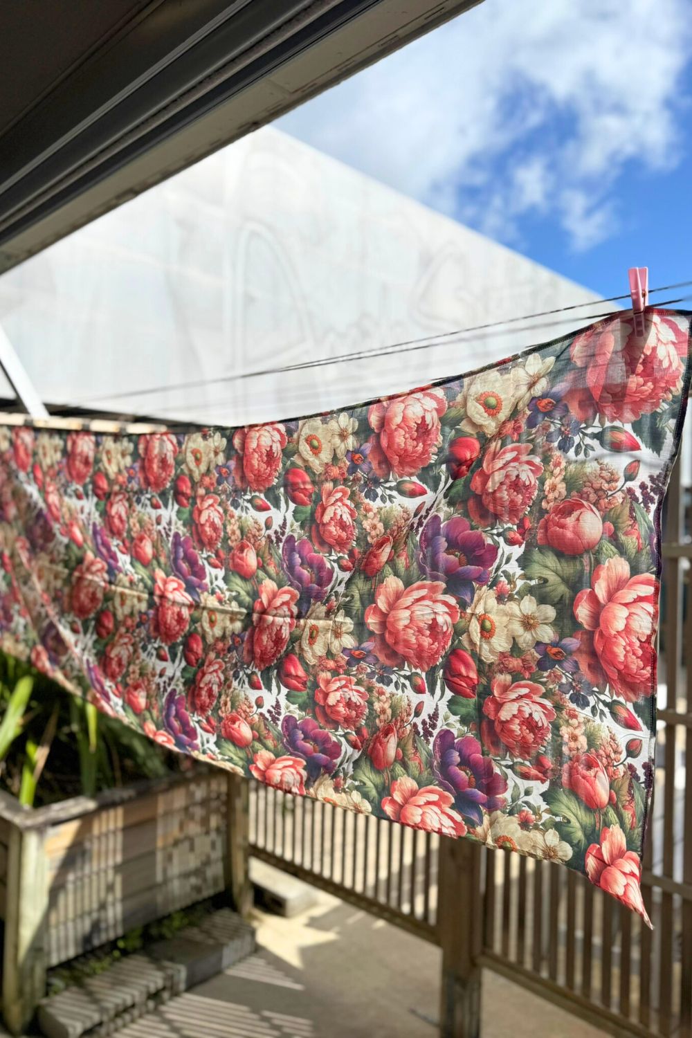 Annah Stretton Cotton Wrap Petal Poem – women’s floral accessory detail