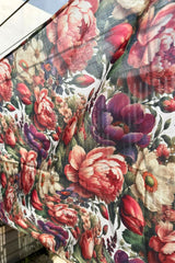 Petal Poem cotton wrap close-up – bold floral print