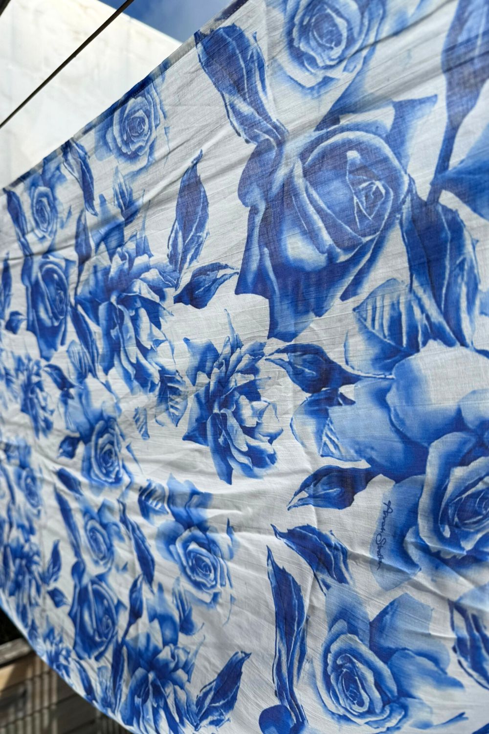 Petal Poem cotton wrap close-up – bold floral print