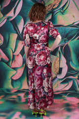 Penny Lane Dress - Crimson Bloom