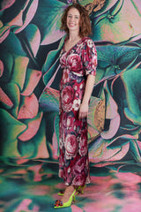 Penny Lane Dress - Crimson Bloom